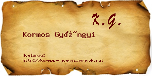 Kormos Gyöngyi névjegykártya
